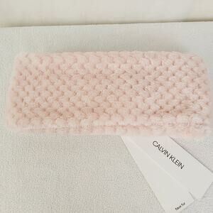New Calvin Klein pink faux fur headband ear cover